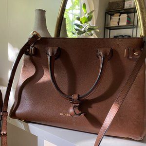 Burberry Check Leather Tote